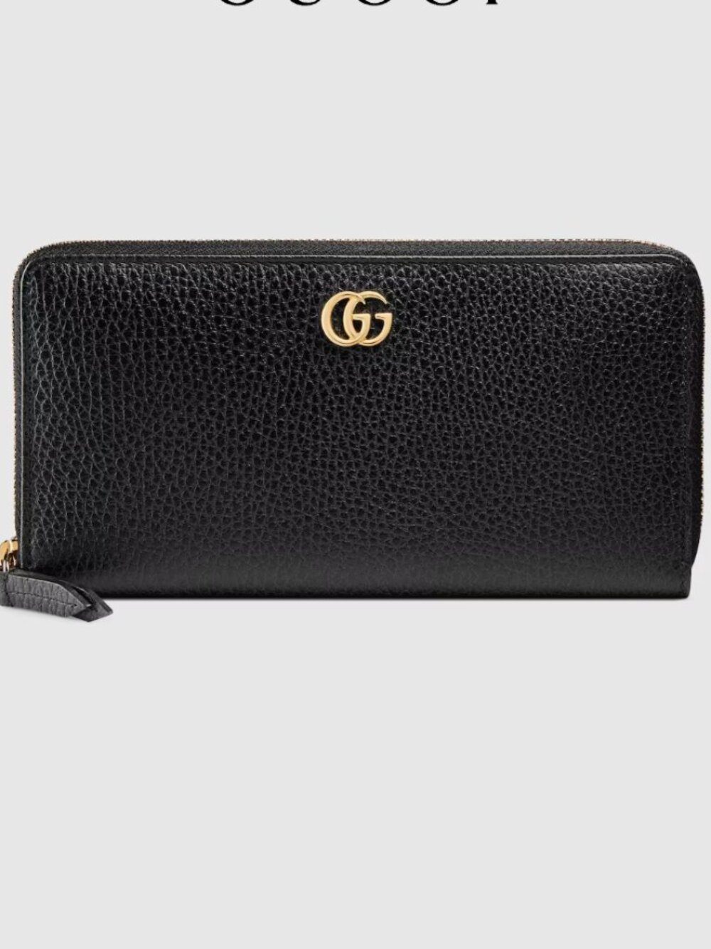 Gucci GG Marmont zip around wallet (black leather)